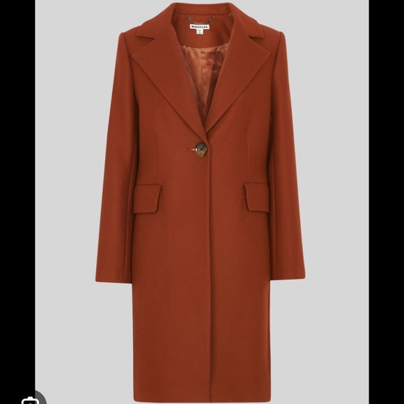 Whistles Rust Pea Coat in size 2 - Picture 3 of 9